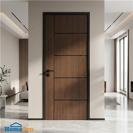 ประตูภายใน UPVC เจาะลูกบิด AZLE LT-06 90x200 ซม. สี BROWNIE OAK_2