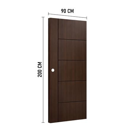 ประตูภายใน UPVC เจาะลูกบิด AZLE LT-06 90x200 ซม. สี BROWNIE OAK_7