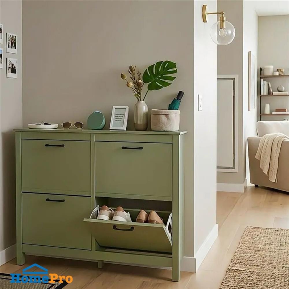 ตู้วางรองเท้า TOMATO HOME LIMESTONE 143 ซม. สีเขียว