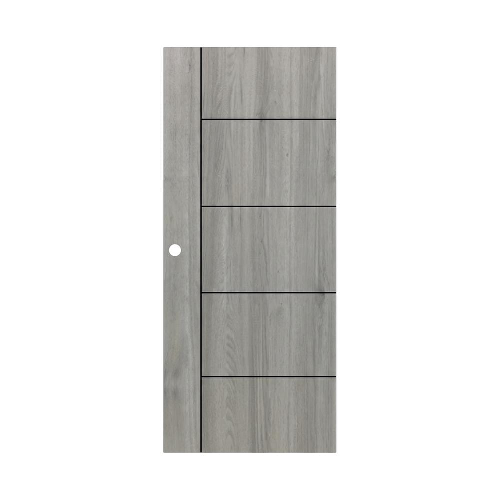 ประตูภายใน UPVC เจาะลูกบิด AZLE LT-06 90x200 ซม. สี DARK GREY