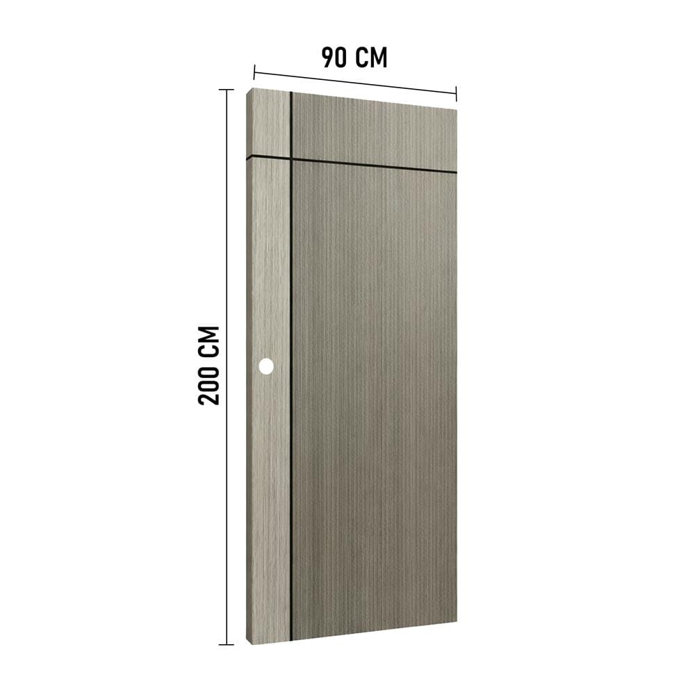 ประตูภายใน UPVC เจาะลูกบิด AZLE L0A-G2C 90x200 ซม. สี ASH STONE GREY