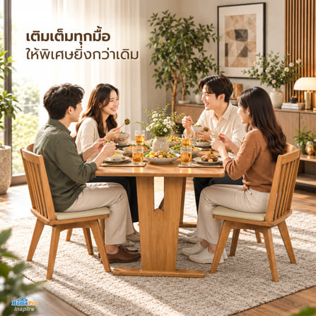ชุดโต๊ะทานข้าว 4 ที่นั่ง FURDINI TIME & NARA สีน้ำตาล_7