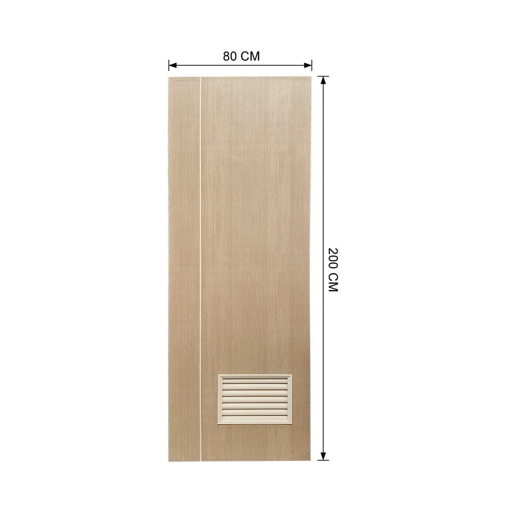 ประตูห้องน้ำ UPVC ไม่เจาะลูกบิด AZLE WB2 80x200 ซม. สีน้ำตาลอ่อน