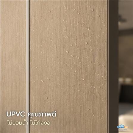ประตูห้องน้ำ UPVC ไม่เจาะลูกบิด AZLE WB2 80x200 ซม. สีน้ำตาลอ่อน_5