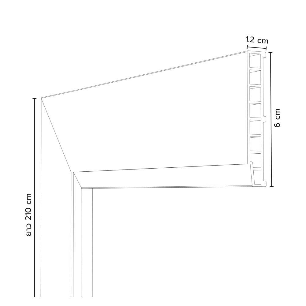 ซับวงกบ WPC ECO-DOOR 6x210x1.2 ซม. สีเทา
