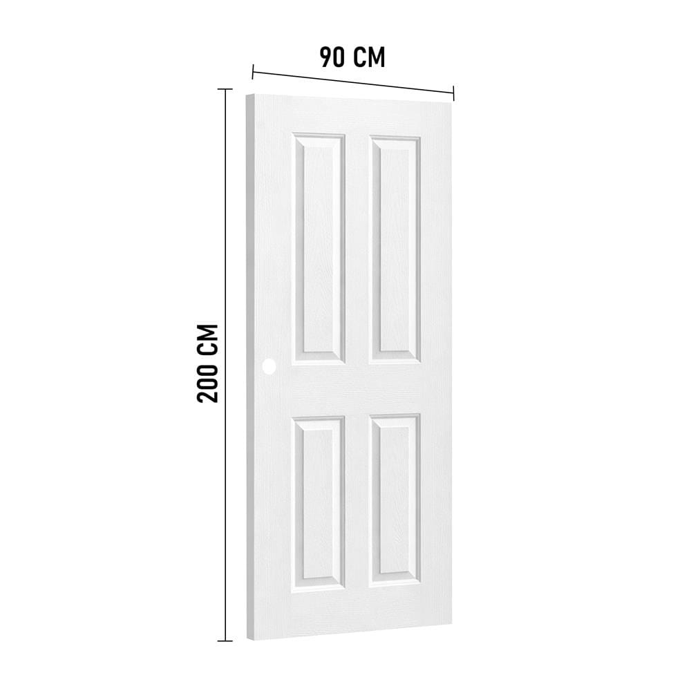 ประตูภายนอก UPVC เจาะลูกบิด AZLE L-35 90x200 ซม. สีขาว