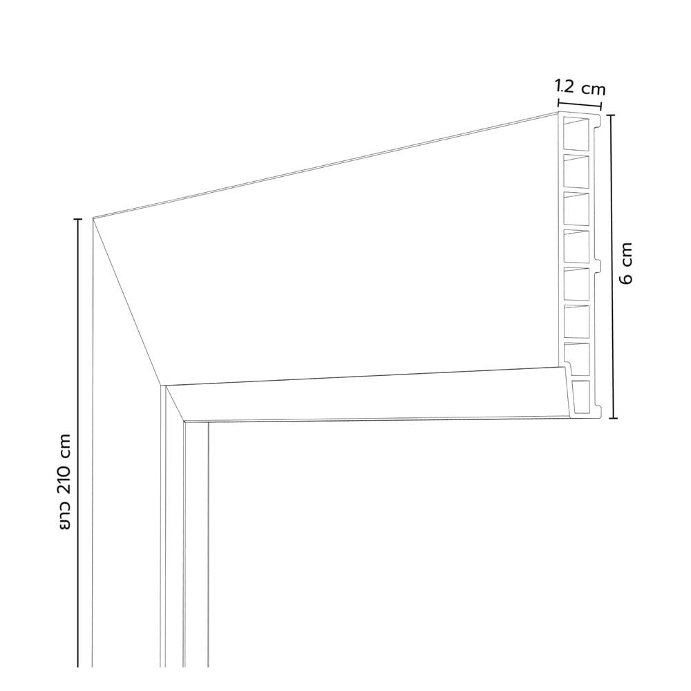 ซับวงกบ WPC ECO-DOOR 6x210x1.2 ซม. สีขาว