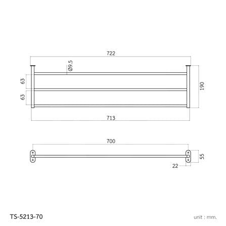 ชั้นวางพร้อมราว WS TS-5213-70 สเตนเลส_4