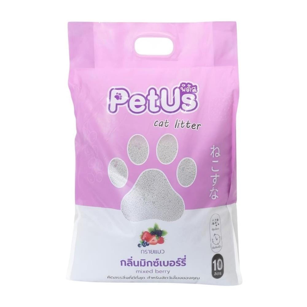 ทรายแมวเบนโทไนท์ PETUS กลิ่นมิกซ์เบอร์รี่ 10 ลิตร