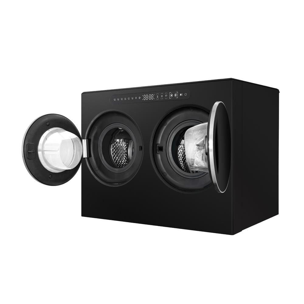 เครื่องซักอบผ้าฝาหน้ามินิ 2 ถัง HISENSE WM020U305DBA 2/1 กก. 1400RPM อินเวอร์เตอร์ สีดำ