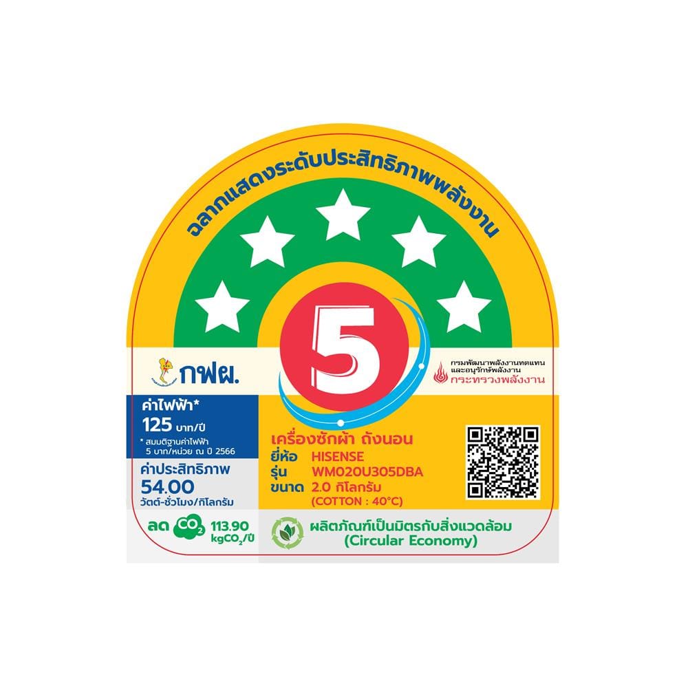 เครื่องซักอบผ้าฝาหน้ามินิ 2 ถัง HISENSE WM020U305DBA 2/1 กก. 1400RPM อินเวอร์เตอร์ สีดำ