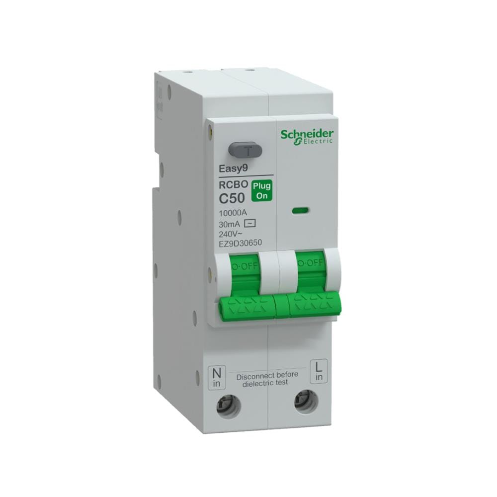 เมนเบรคเกอร์กันดูด 50 แอมป์ 1 เฟส SCHNEIDER EASY9