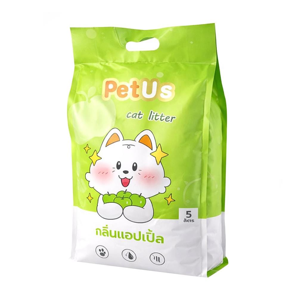 ทรายแมวเบนโทไนท์ PETUS กลิ่นแอปเปิ้ล 5 ลิตร