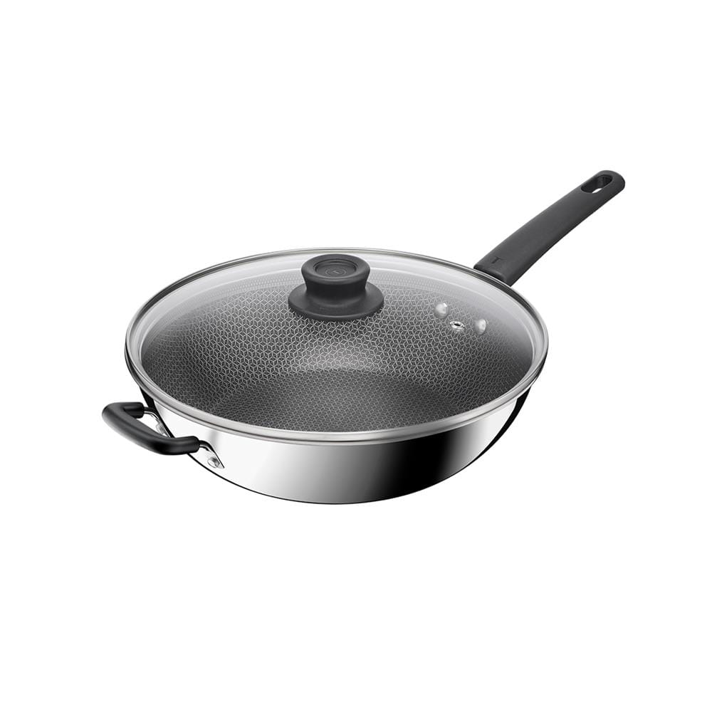 กระทะลึกพร้อมฝา 32 ซม. TEFAL POWER MESHING IH