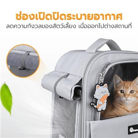 กระเป๋าสัตว์เลี้ยง PETUS 9529 สีเทา_2