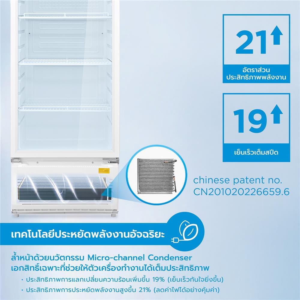 ตู้แช่เครื่องดื่ม 1 ประตู MIDEA MDRZ445FZ 10.9 คิว สีขาว