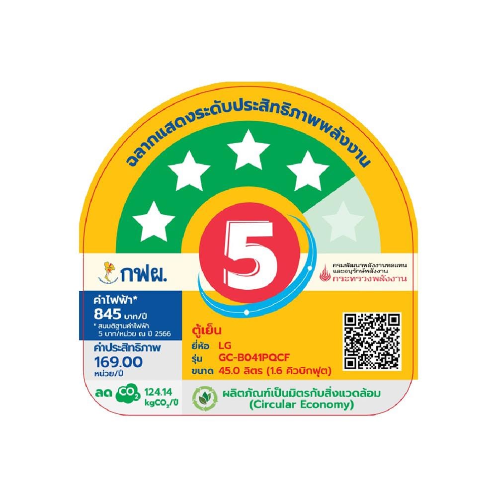ตู้เย็น 1 ประตู LG GC-B041PQCF.ADVPLMT 1.6 คิว สีเงิน