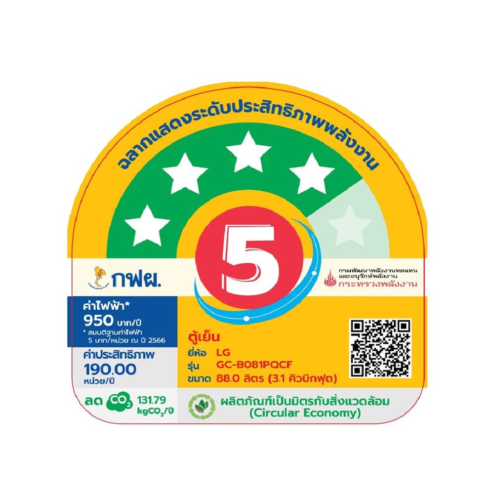 ตู้เย็น 1 ประตู LG GC-B081PQCF.ADVPLMT 3.1 คิว สีเงิน