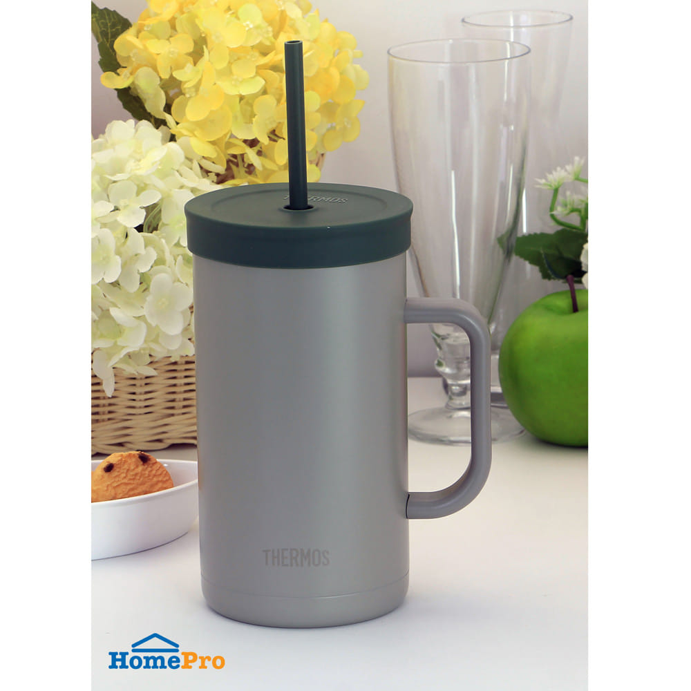 กระติกสุญญากาศ 1 ลิตร THERMOS TTONE สีเทา/เขียว