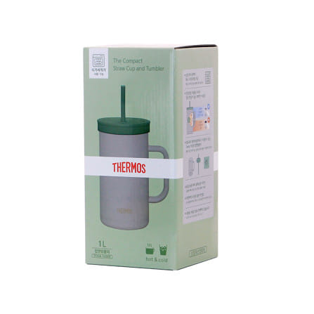 กระติกสุญญากาศ 1 ลิตร THERMOS TTONE สีเทา/เขียว_6