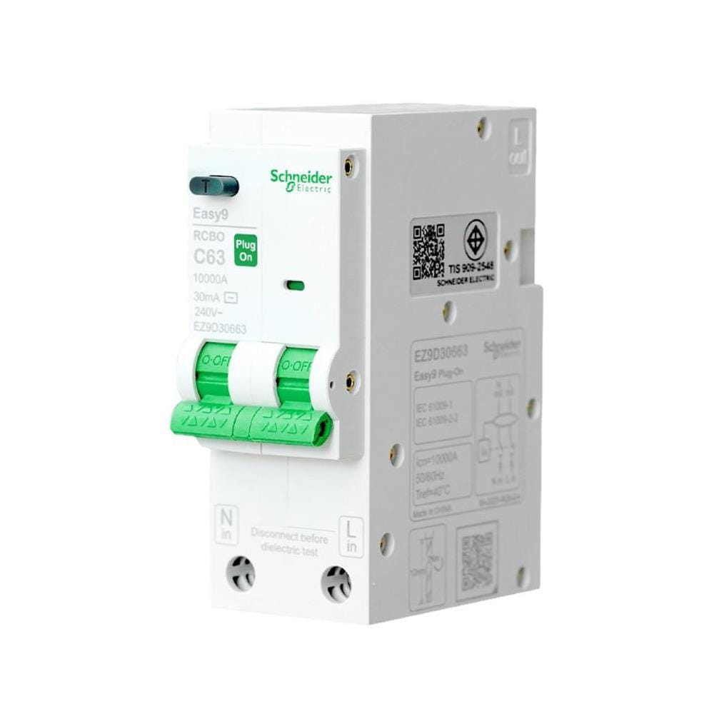 เมนเบรคเกอร์กันดูด 63 แอมป์ 1 เฟส SCHNEIDER EASY9