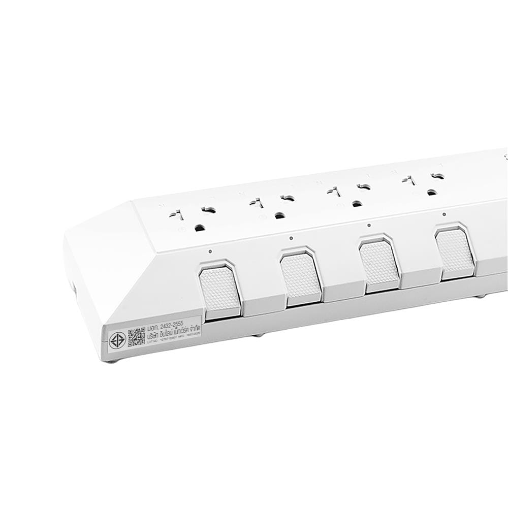 รางปลั๊กไฟ 5 ช่อง 5 สวิตซ์ 2 USB-A 2 USB-C VEXXO STUDIO POWER STRIP MINI 3 ม. สีขาว