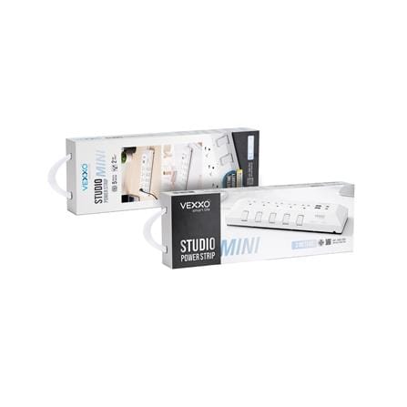 รางปลั๊กไฟ 5 ช่อง 5 สวิตซ์ 2 USB-A 2 USB-C VEXXO STUDIO POWER STRIP MINI 3 ม. สีขาว_2