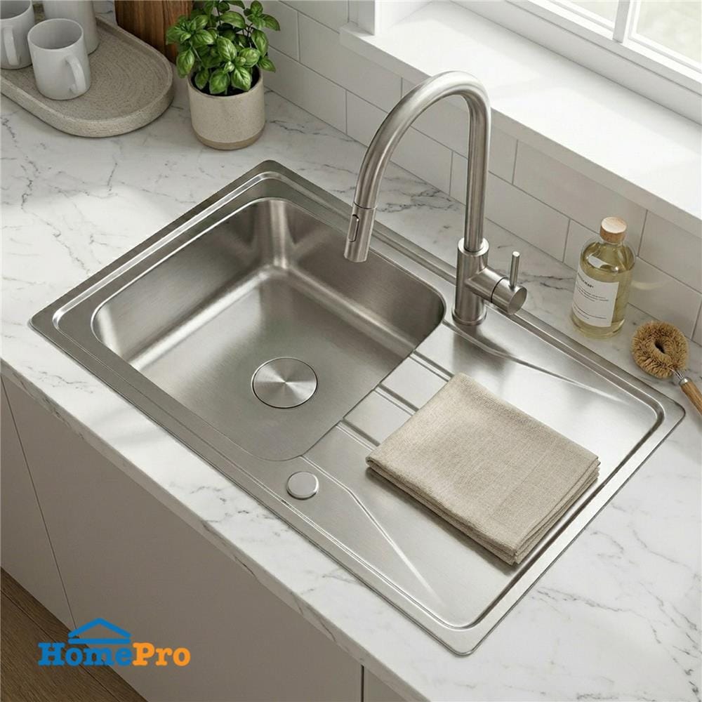 ซิงค์ฝัง 1 หลุม 1 ที่พัก HAFELE 495.39.656 100 ซม. สีเงิน