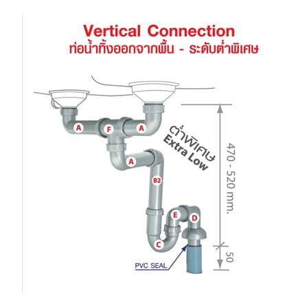 ท่อน้ำทิ้งอ่างล้างจาน 2 ทาง PARNO P22PP-CM_8