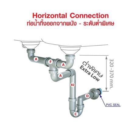 ท่อน้ำทิ้งอ่างล้างจาน 2 ทาง PARNO P22PP-CM_10