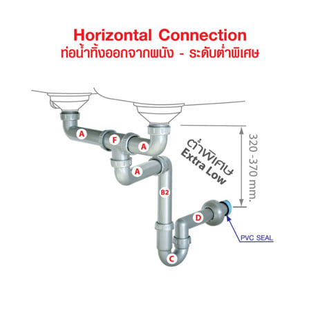 ท่อน้ำทิ้งอ่างล้างจาน 2 ทาง PARNO P22PP-CM_9