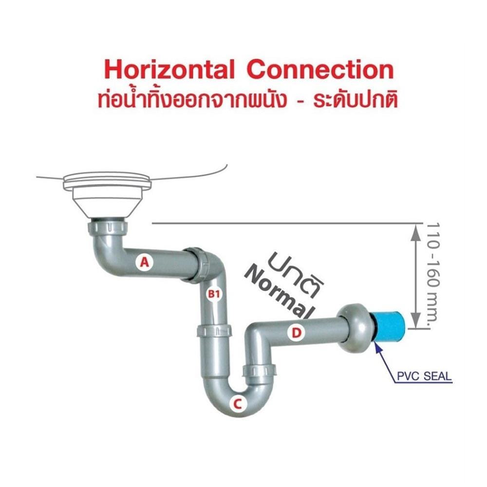 ท่อน้ำทิ้งอ่างล้างจาน 1 ทาง PARNO P11PP-CM