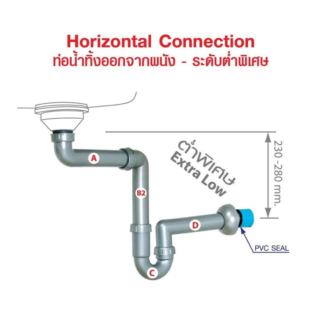 ท่อน้ำทิ้งอ่างล้างจาน 1 ทาง PARNO P11PP-CM