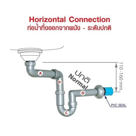 ท่อน้ำทิ้งอ่างล้างจาน 1 ทาง PARNO P11PP-CM_8