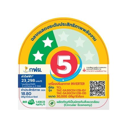 แอร์ผนัง TCL TAC-SA30CSV/ZB 30000 บีทียู อินเวอร์เตอร์_5