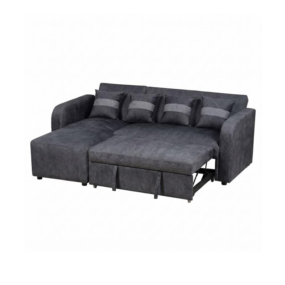 โซฟาเข้ามุมซ้าย AS FURNITURE HAZEL สีเทาเข้ม