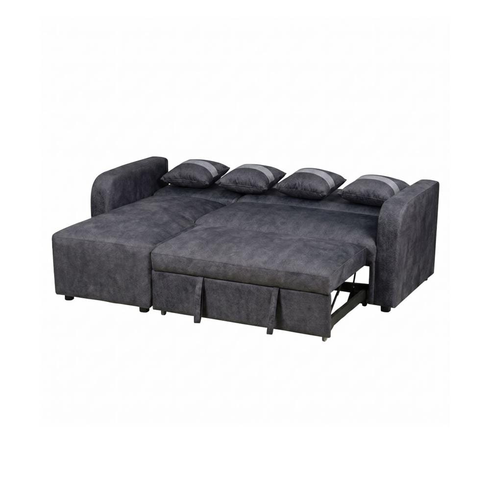 โซฟาเข้ามุมซ้าย AS FURNITURE HAZEL สีเทาเข้ม