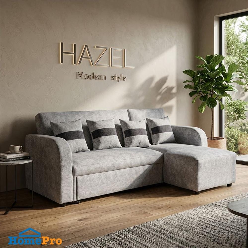 โซฟาเข้ามุมขวา AS FURNITURE HAZEL สีเทาอ่อน
