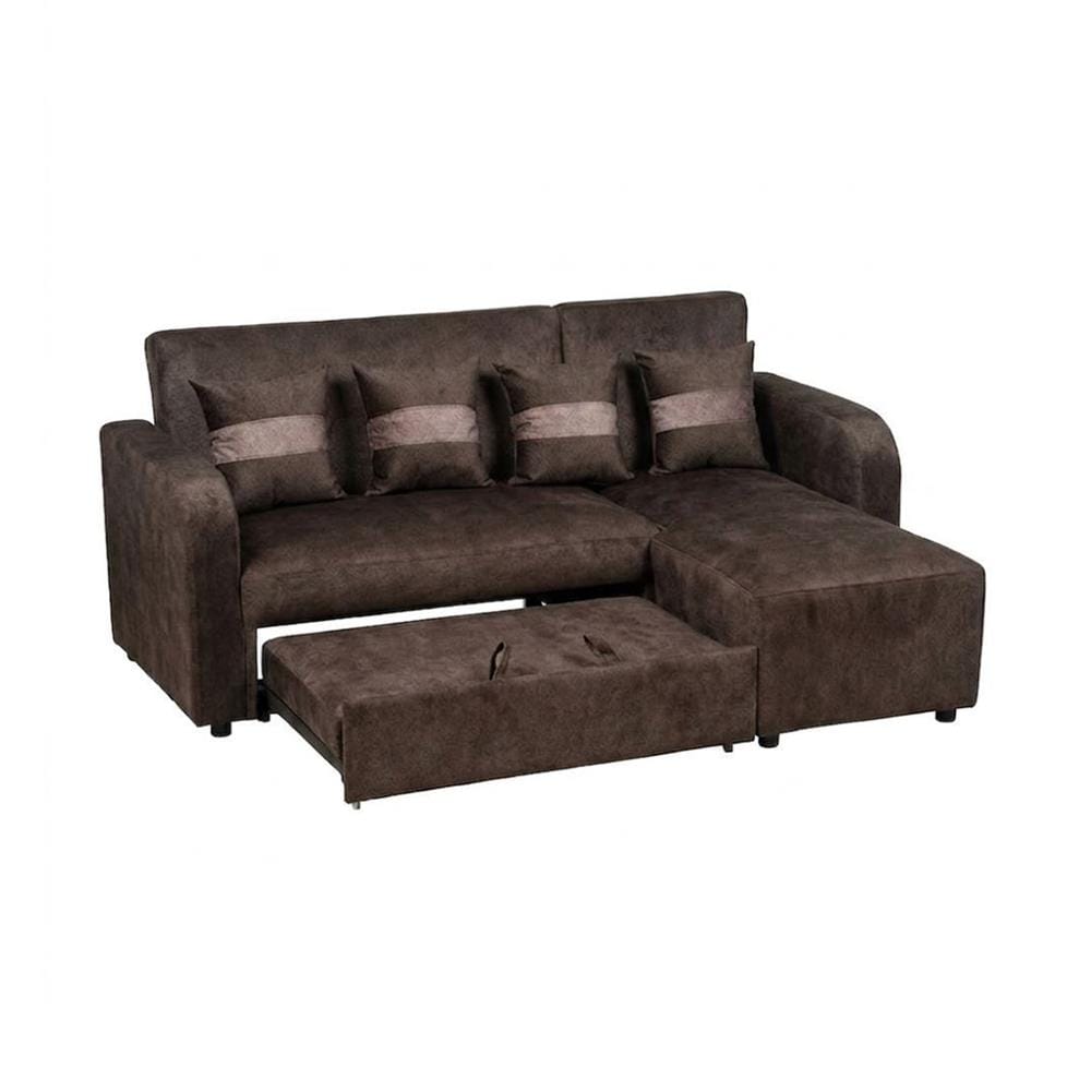 โซฟาเข้ามุมขวา AS FURNITURE HAZEL สีน้ำตาลเข้ม