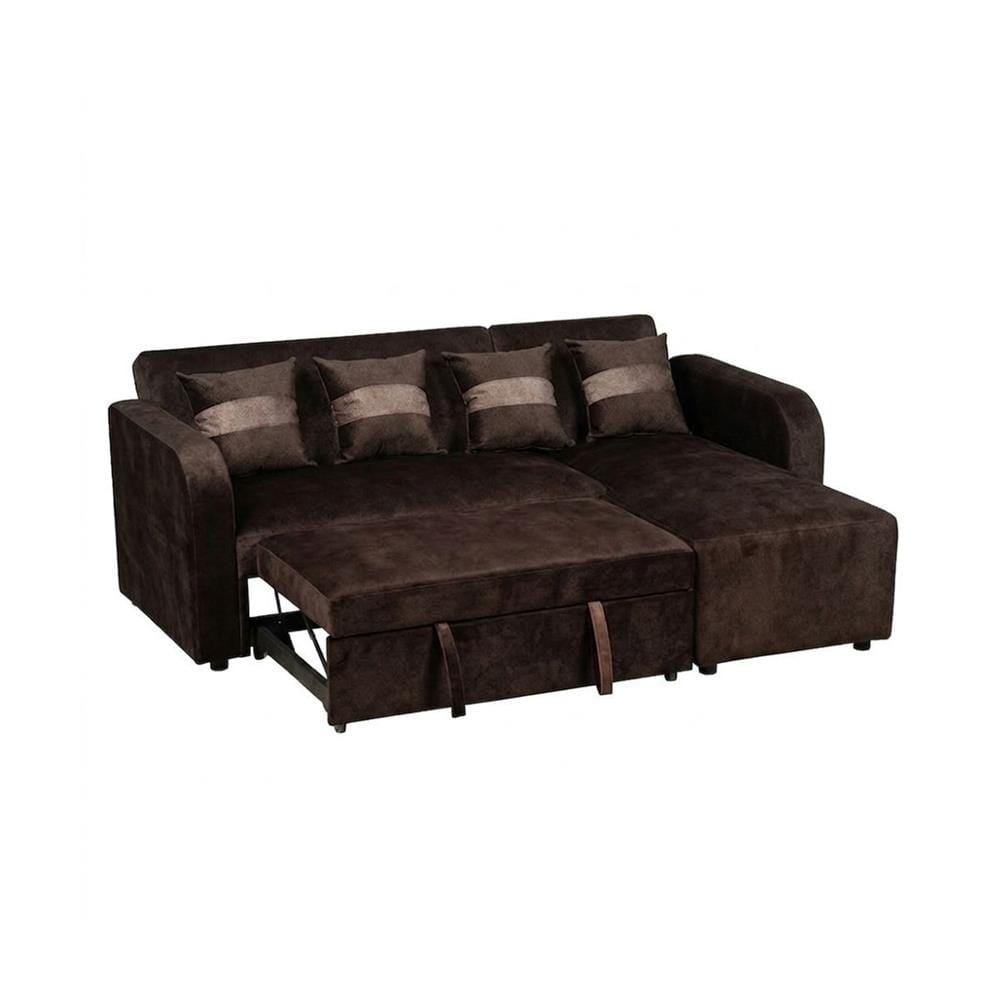 โซฟาเข้ามุมขวา AS FURNITURE HAZEL สีน้ำตาลเข้ม