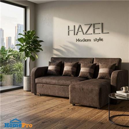 โซฟาเข้ามุมขวา AS FURNITURE HAZEL สีน้ำตาลเข้ม_5
