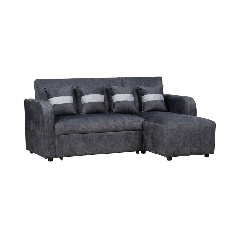 โซฟาเข้ามุมขวา AS FURNITURE HAZEL สีเทาเข้ม