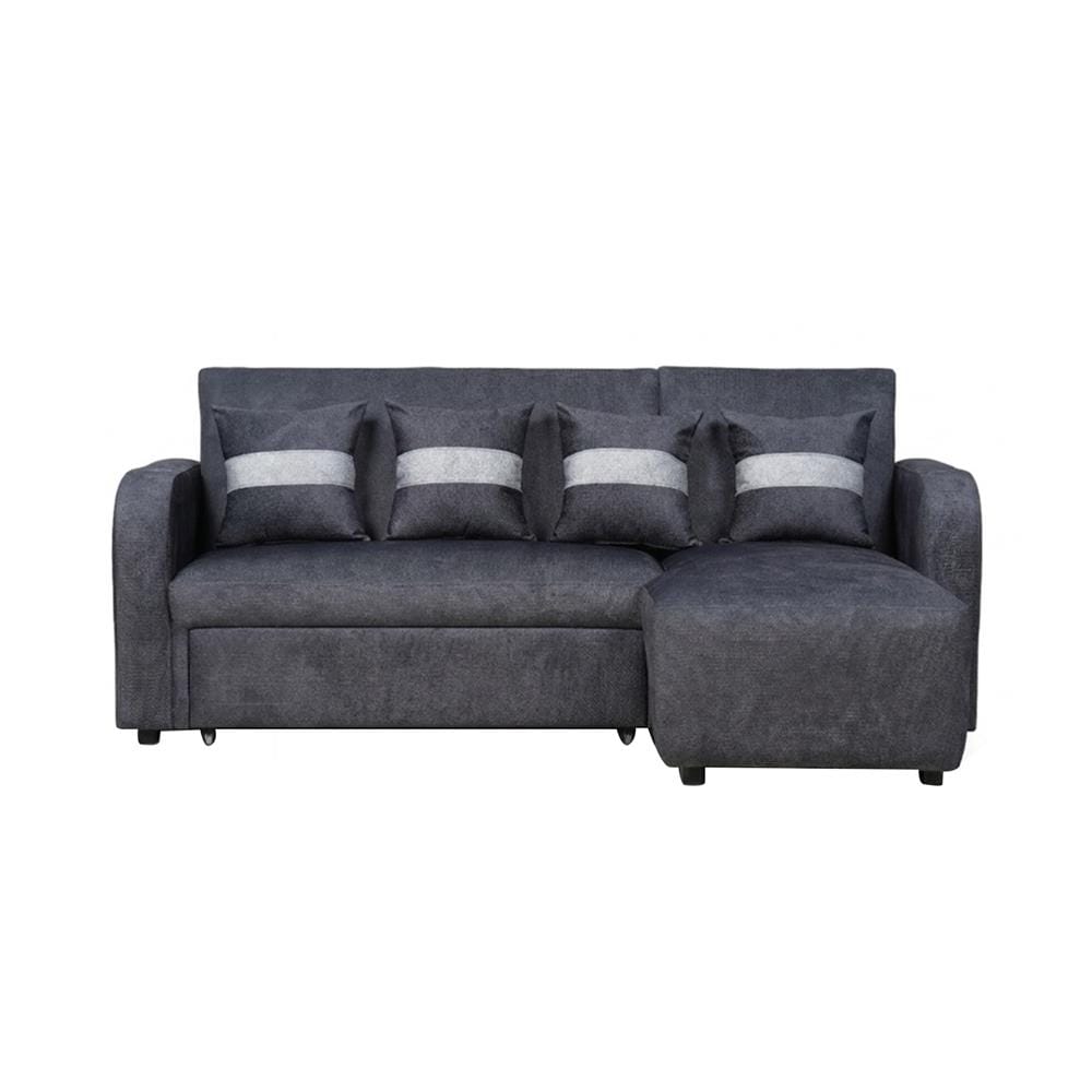 โซฟาเข้ามุมขวา AS FURNITURE HAZEL สีเทาเข้ม