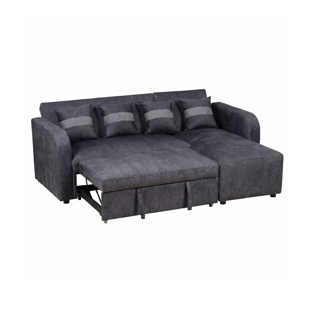 โซฟาเข้ามุมขวา AS FURNITURE HAZEL สีเทาเข้ม