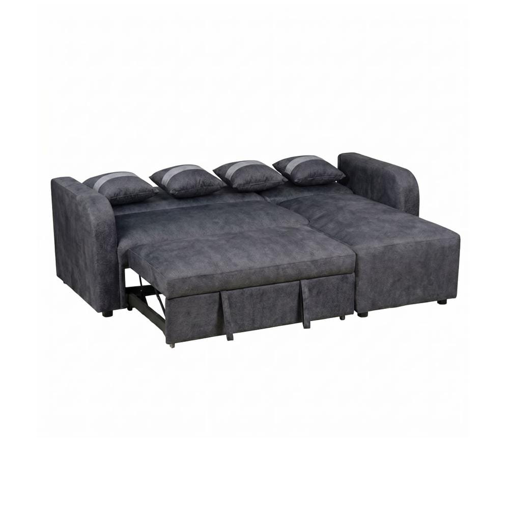 โซฟาเข้ามุมขวา AS FURNITURE HAZEL สีเทาเข้ม