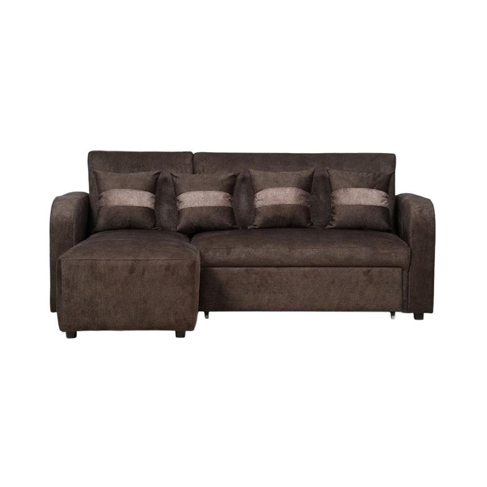โซฟาเข้ามุมซ้าย AS FURNITURE HAZEL สีน้ำตาลเข้ม