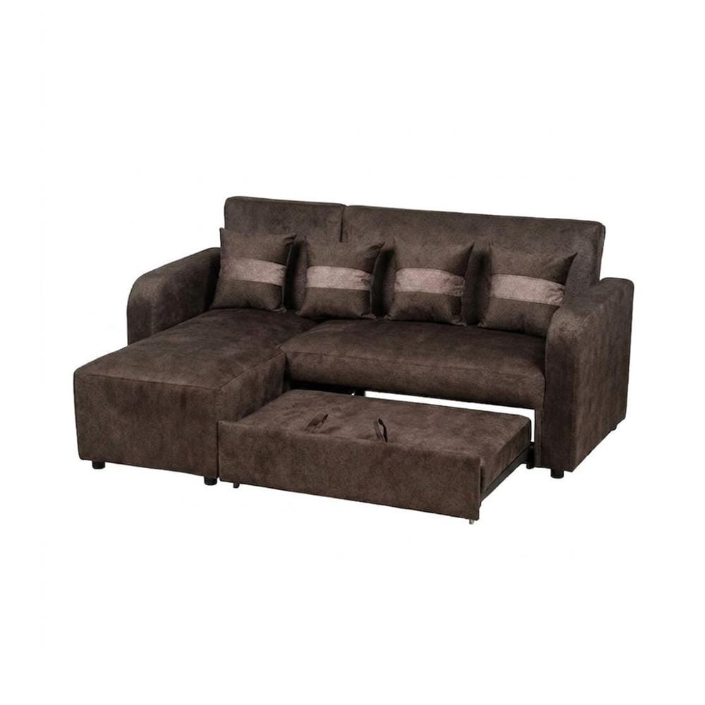 โซฟาเข้ามุมซ้าย AS FURNITURE HAZEL สีน้ำตาลเข้ม