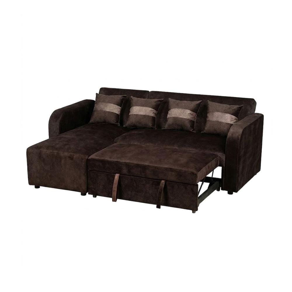 โซฟาเข้ามุมซ้าย AS FURNITURE HAZEL สีน้ำตาลเข้ม
