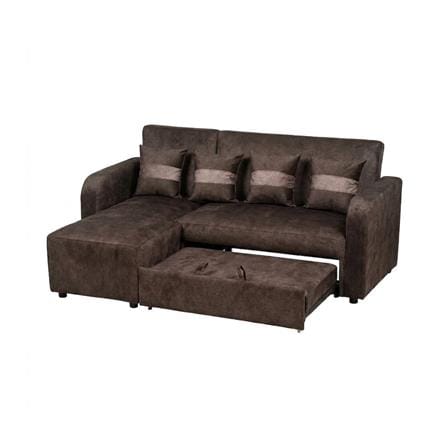 โซฟาเข้ามุมซ้าย AS FURNITURE HAZEL สีน้ำตาลเข้ม_2
