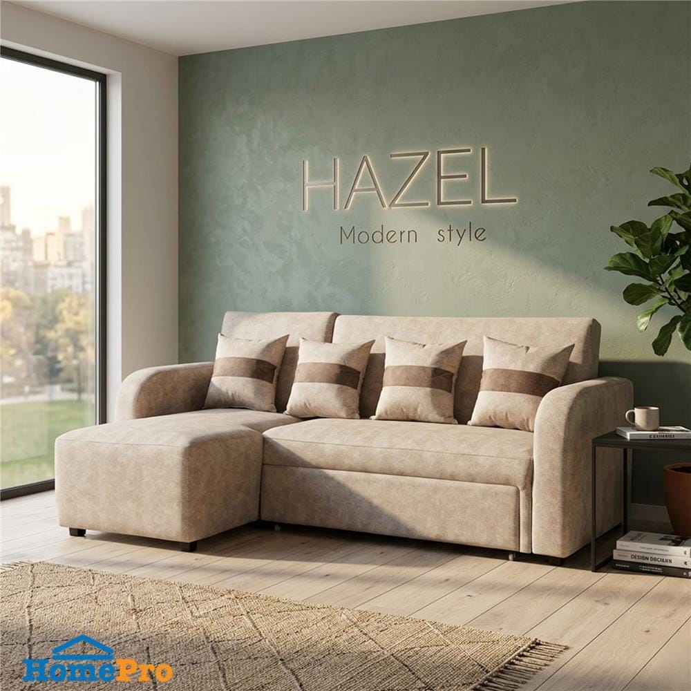 โซฟาเข้ามุมซ้าย AS FURNITURE HAZEL สีครีม
